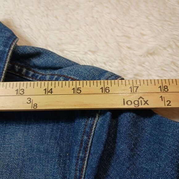 Harley Davidson Y2K Womans Denim Jacket Embroidered V-Twin Back. Womans Large.. - Picture 10 of 16